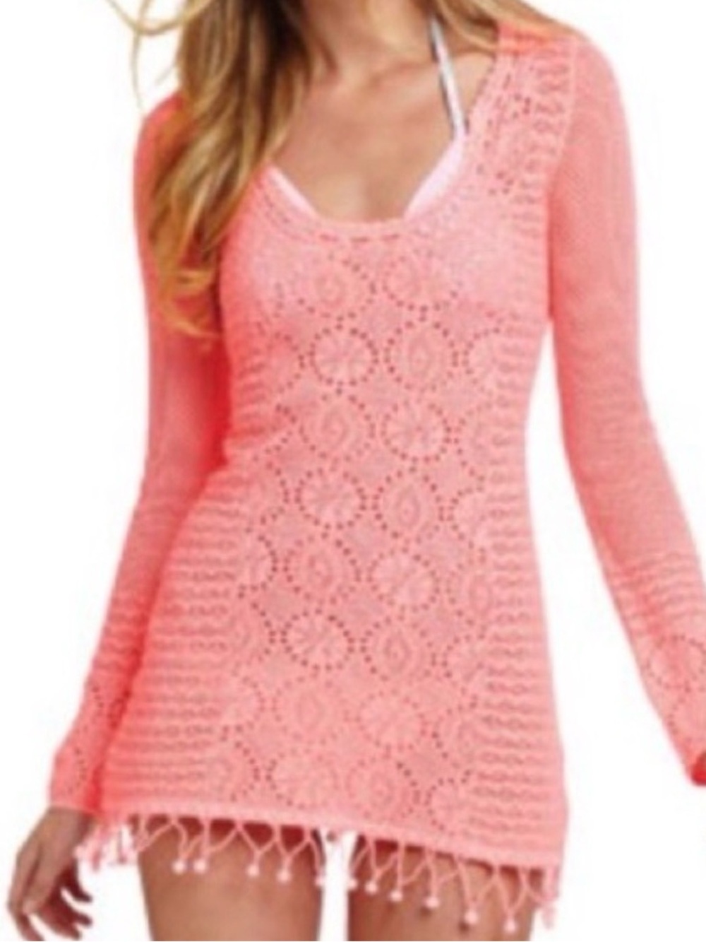 Lilly Pulitzer Athena Crochet Tunic Top Size Small